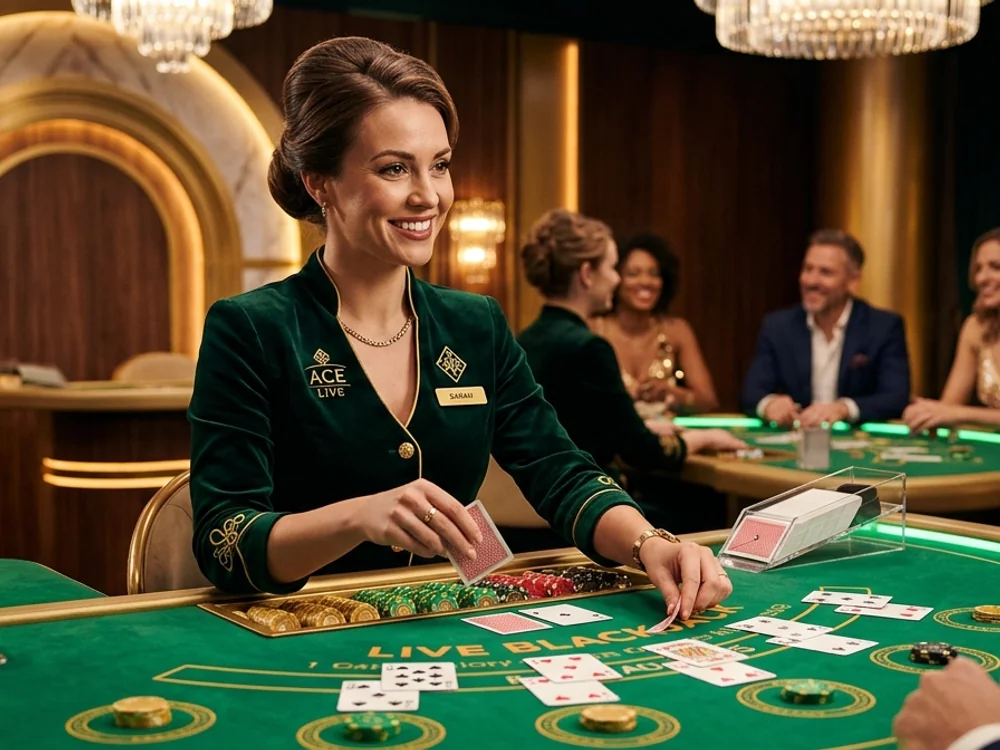 Mesa de Blackjack vibrante com fichas e cartas, destacando o ambiente de jogo da pkp bet.
